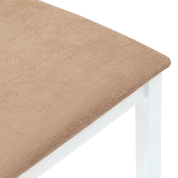Sedie da Pranzo con Cuscini 2 pz Bianco Legno Massello di Hevea 4102460