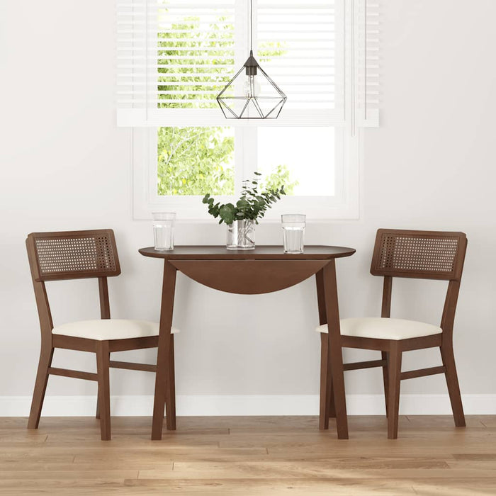 Sedie da Pranzo con Cuscini 2pz Marrone Legno Massello di Hevea