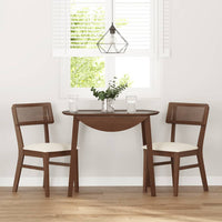 Sedie da Pranzo con Cuscini 2pz Marrone Legno Massello di Hevea 4102461