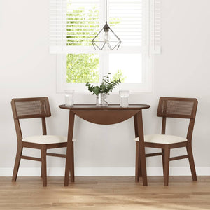 Sedie da Pranzo con Cuscini 2pz Marrone Legno Massello di Hevea 4102461