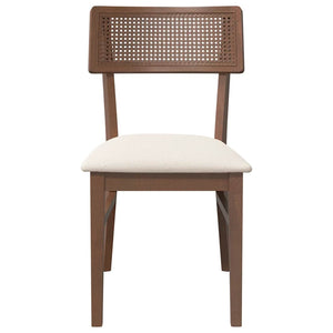 Sedie da Pranzo con Cuscini 2pz Marrone Legno Massello di Hevea