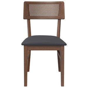 Sedie da Pranzo con Cuscini 2pz Marrone Legno Massello di Hevea