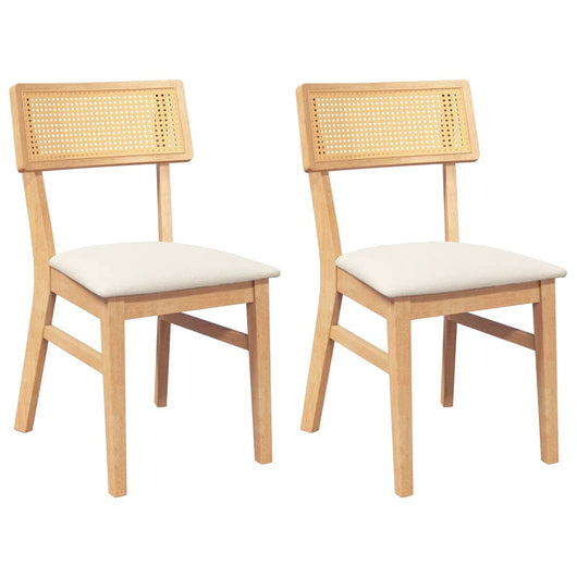 Sedie da Pranzo con Cuscini 2 pz in Legno Massello di Hevea 4102463