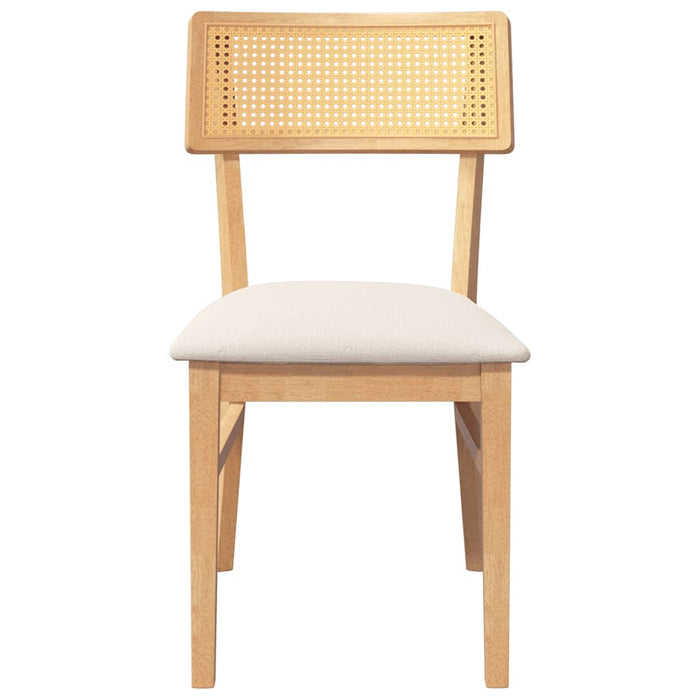 Sedie da Pranzo con Cuscini 2 pz in Legno Massello di Hevea 4102463