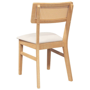 Sedie da Pranzo con Cuscini 2 pz in Legno Massello di Hevea