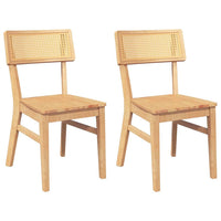 vidaXL Sedie da Pranzo 2 pz in Legno Massello di Hevea