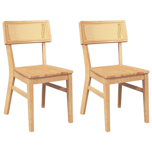 vidaXL Sedie da Pranzo 2 pz in Legno Massello di Hevea