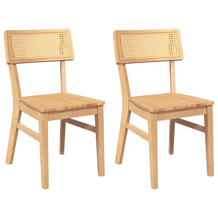 Sedie da Pranzo 2 pz in Legno Massello di Hevea 4102464