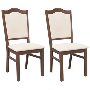 vidaXL Sedie da Pranzo con Cuscini 2pz Marrone Legno Massello di Hevea