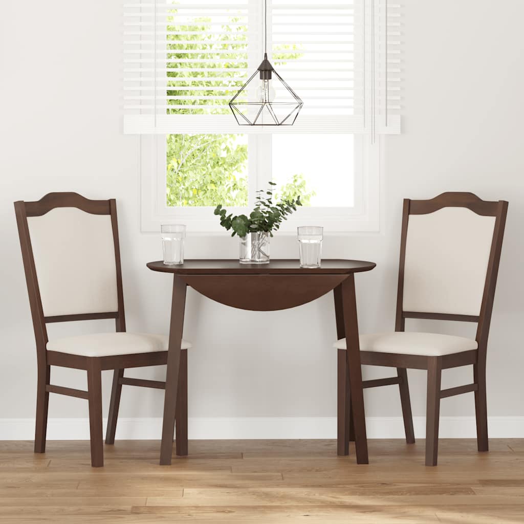 vidaXL Sedie da Pranzo con Cuscini 2pz Marrone Legno Massello di Hevea