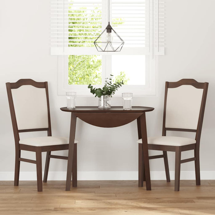 vidaXL Sedie da Pranzo con Cuscini 2pz Marrone Legno Massello di Hevea