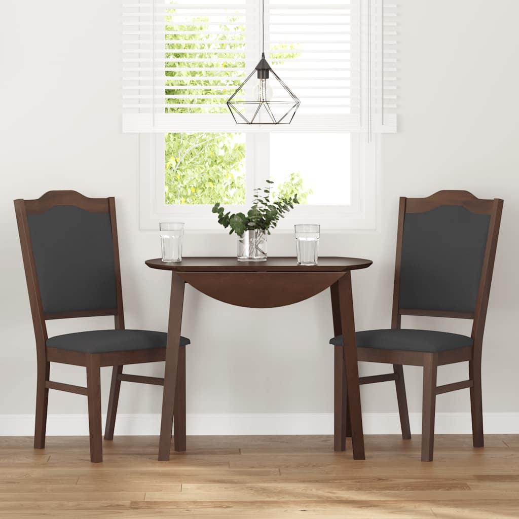 vidaXL Sedie da Pranzo con Cuscini 2pz Marrone Legno Massello di Hevea