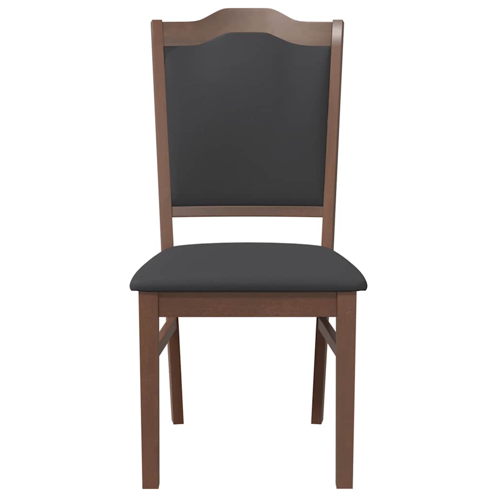 vidaXL Sedie da Pranzo con Cuscini 2pz Marrone Legno Massello di Hevea
