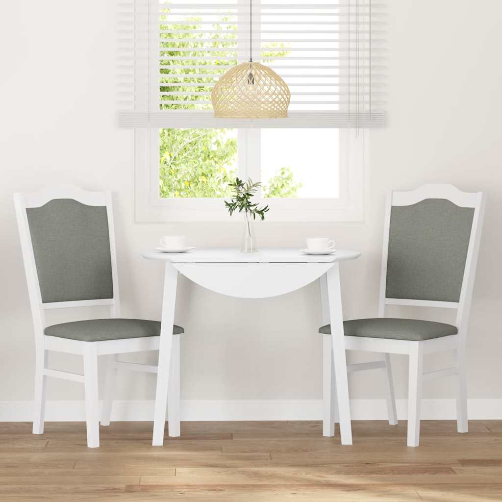 Sedie da Pranzo con Cuscini 2 pz Bianco Legno Massello di Hevea