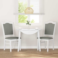 Sedie da Pranzo con Cuscini 2 pz Bianco Legno Massello di Hevea