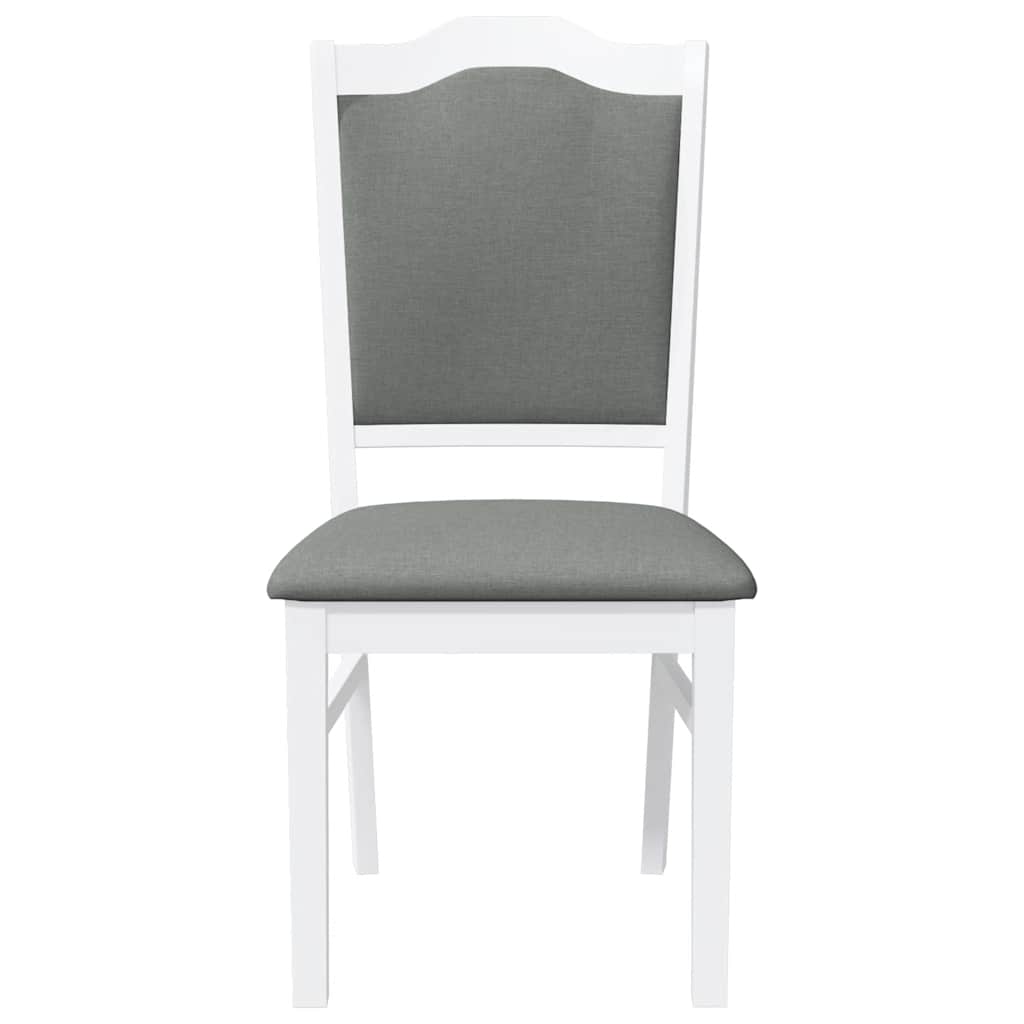 Sedie da Pranzo con Cuscini 2 pz Bianco Legno Massello di Hevea