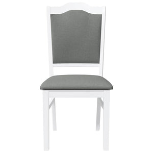 Sedie da Pranzo con Cuscini 2 pz Bianco Legno Massello di Hevea