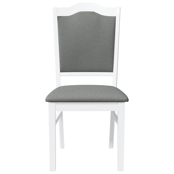 Sedie da Pranzo con Cuscini 2 pz Bianco Legno Massello di Hevea