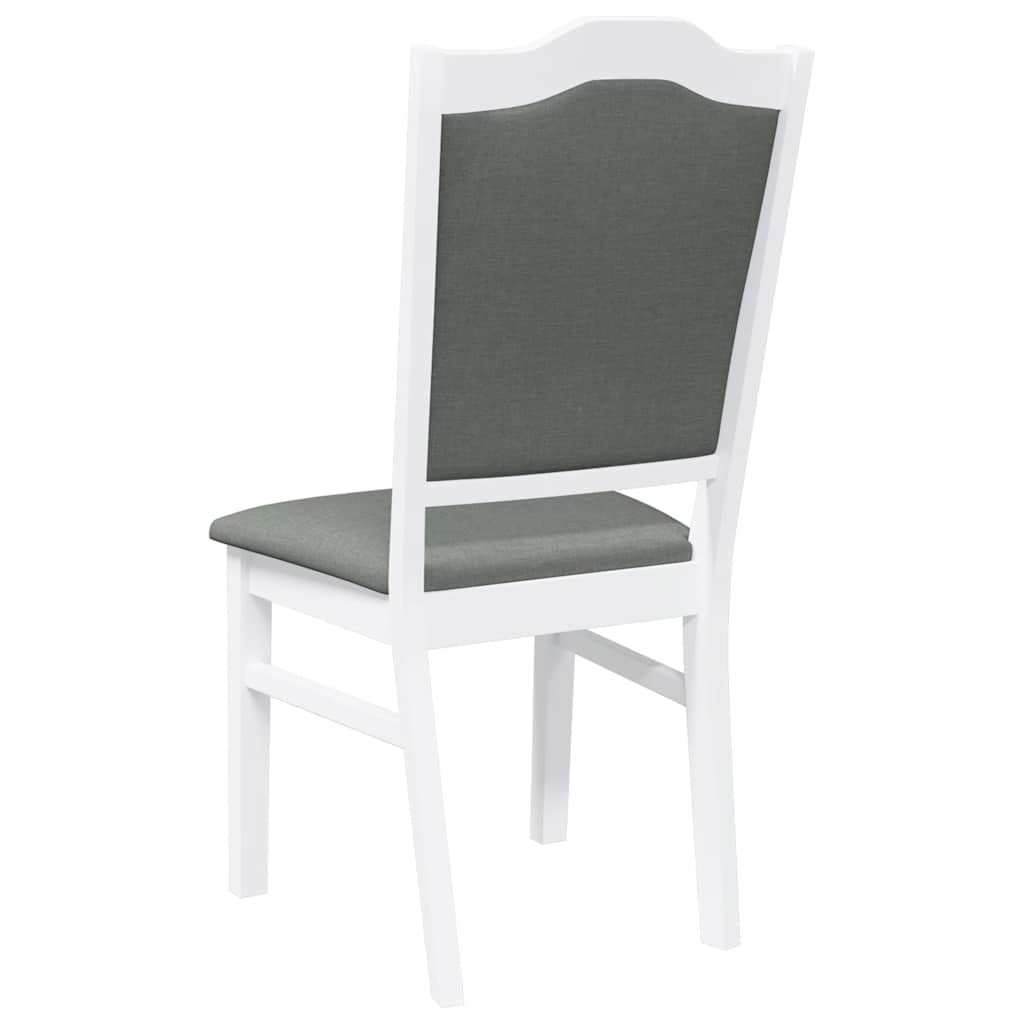 Sedie da Pranzo con Cuscini 2 pz Bianco Legno Massello di Hevea