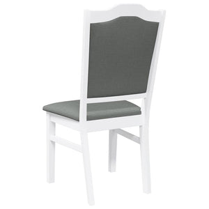 Sedie da Pranzo con Cuscini 2 pz Bianco Legno Massello di Hevea