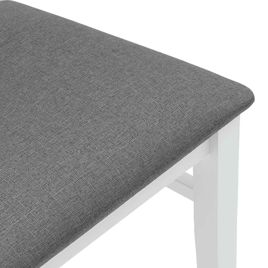 Sedie da Pranzo con Cuscini 2 pz Bianco Legno Massello di Hevea