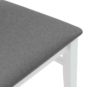 Sedie da Pranzo con Cuscini 2 pz Bianco Legno Massello di Hevea