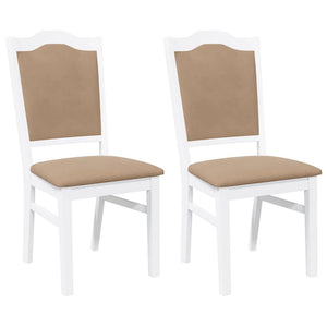vidaXL Sedie da Pranzo con Cuscini 2 pz Bianco Legno Massello di Hevea