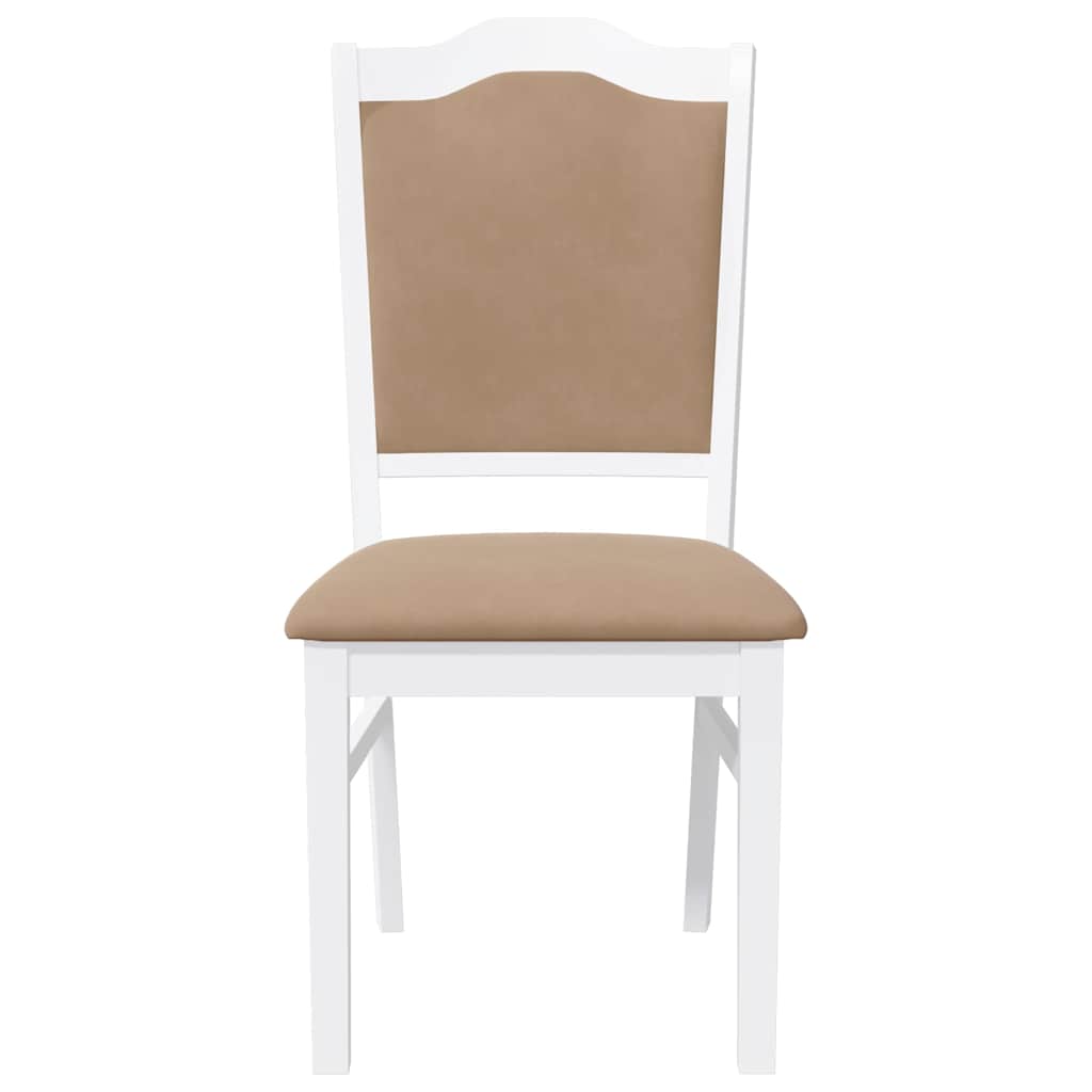 vidaXL Sedie da Pranzo con Cuscini 2 pz Bianco Legno Massello di Hevea