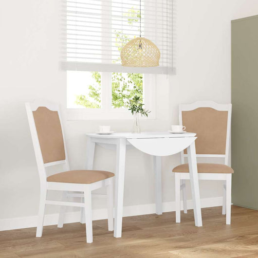 vidaXL Sedie da Pranzo con Cuscini 2 pz Bianco Legno Massello di Hevea