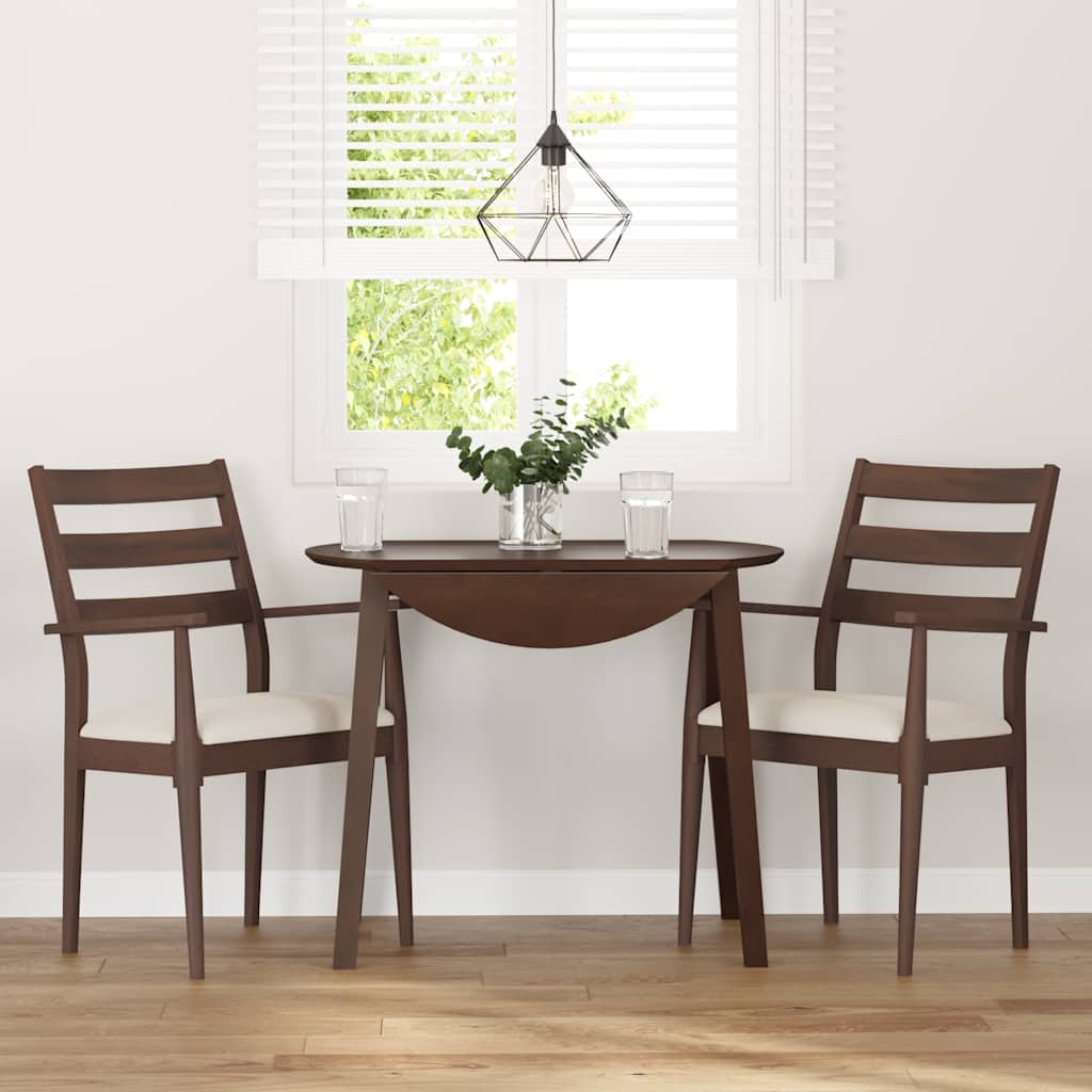 vidaXL Sedie da Pranzo con Cuscini 2pz Marrone Legno Massello di Hevea