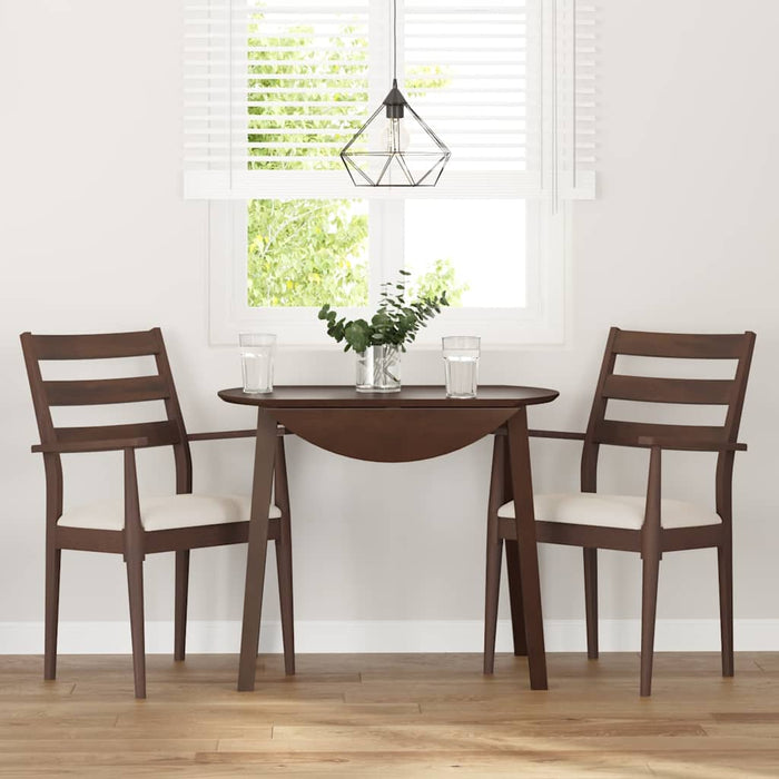 vidaXL Sedie da Pranzo con Cuscini 2pz Marrone Legno Massello di Hevea