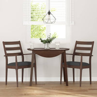 Sedie da Pranzo con Cuscini 2pz Marrone Legno Massello di Hevea 4102472