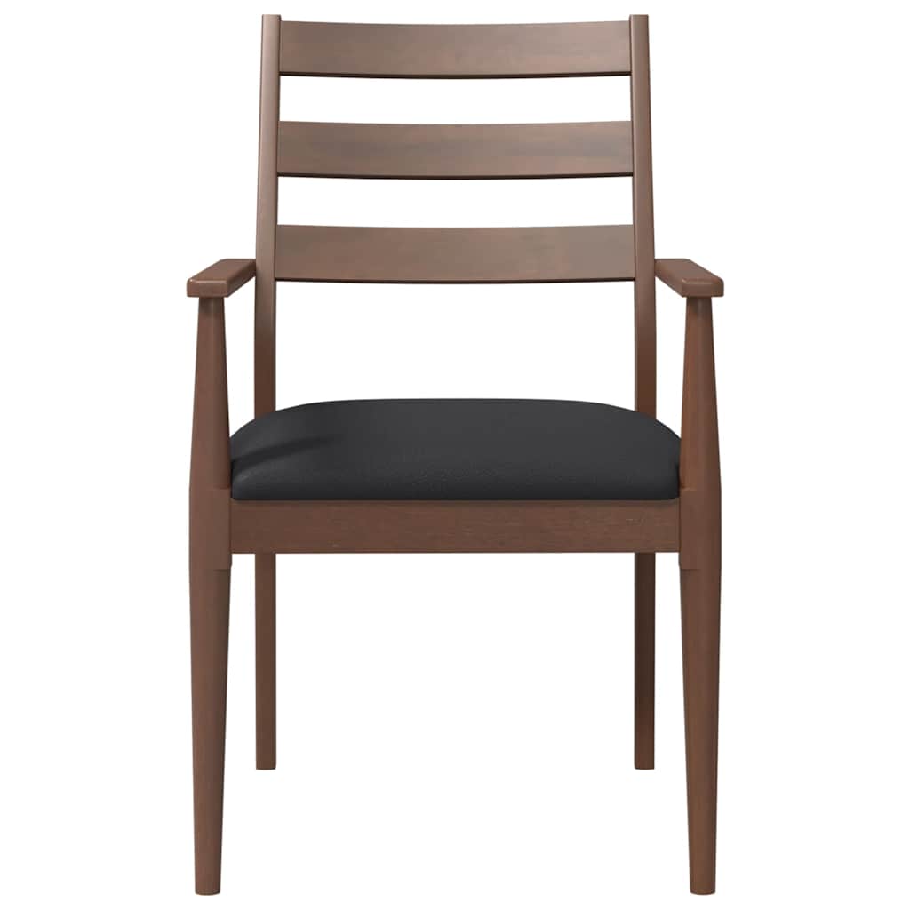 vidaXL Sedie da Pranzo con Cuscini 2pz Marrone Legno Massello di Hevea