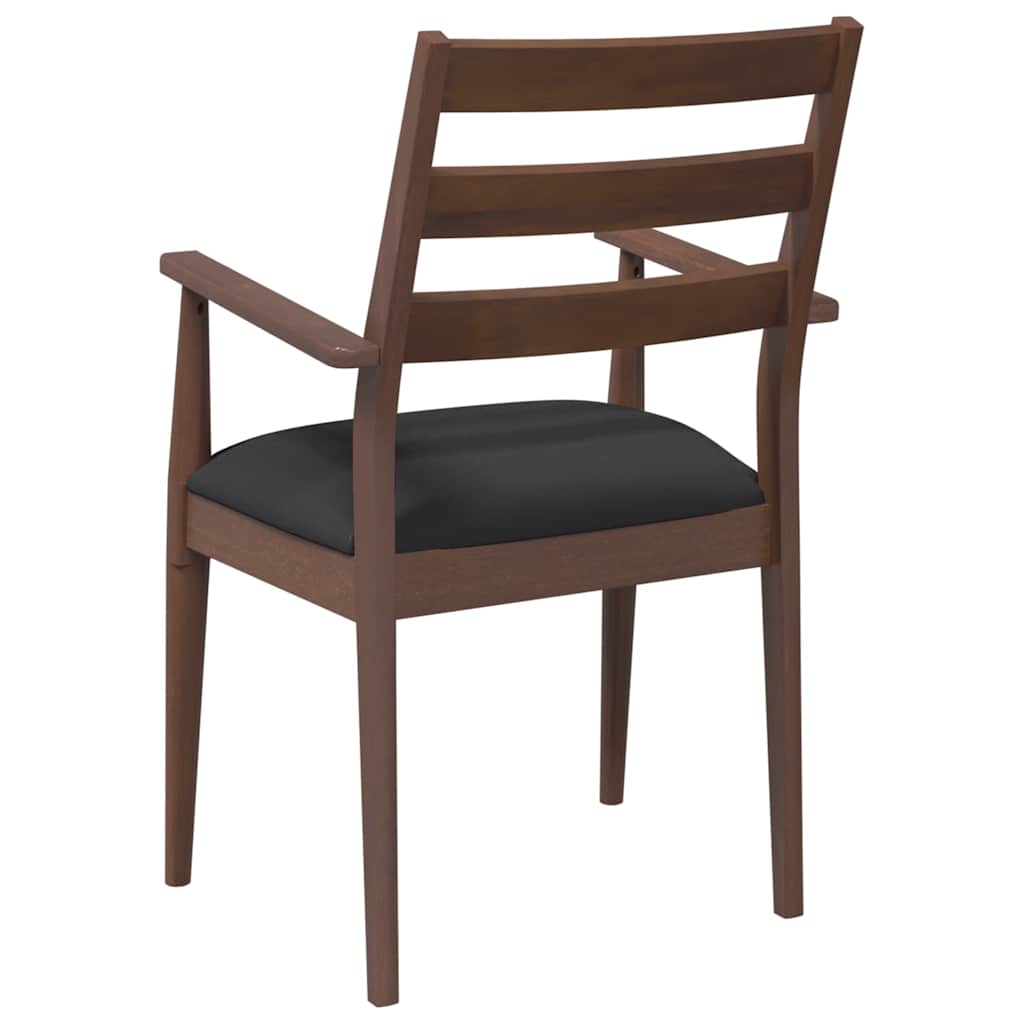 vidaXL Sedie da Pranzo con Cuscini 2pz Marrone Legno Massello di Hevea
