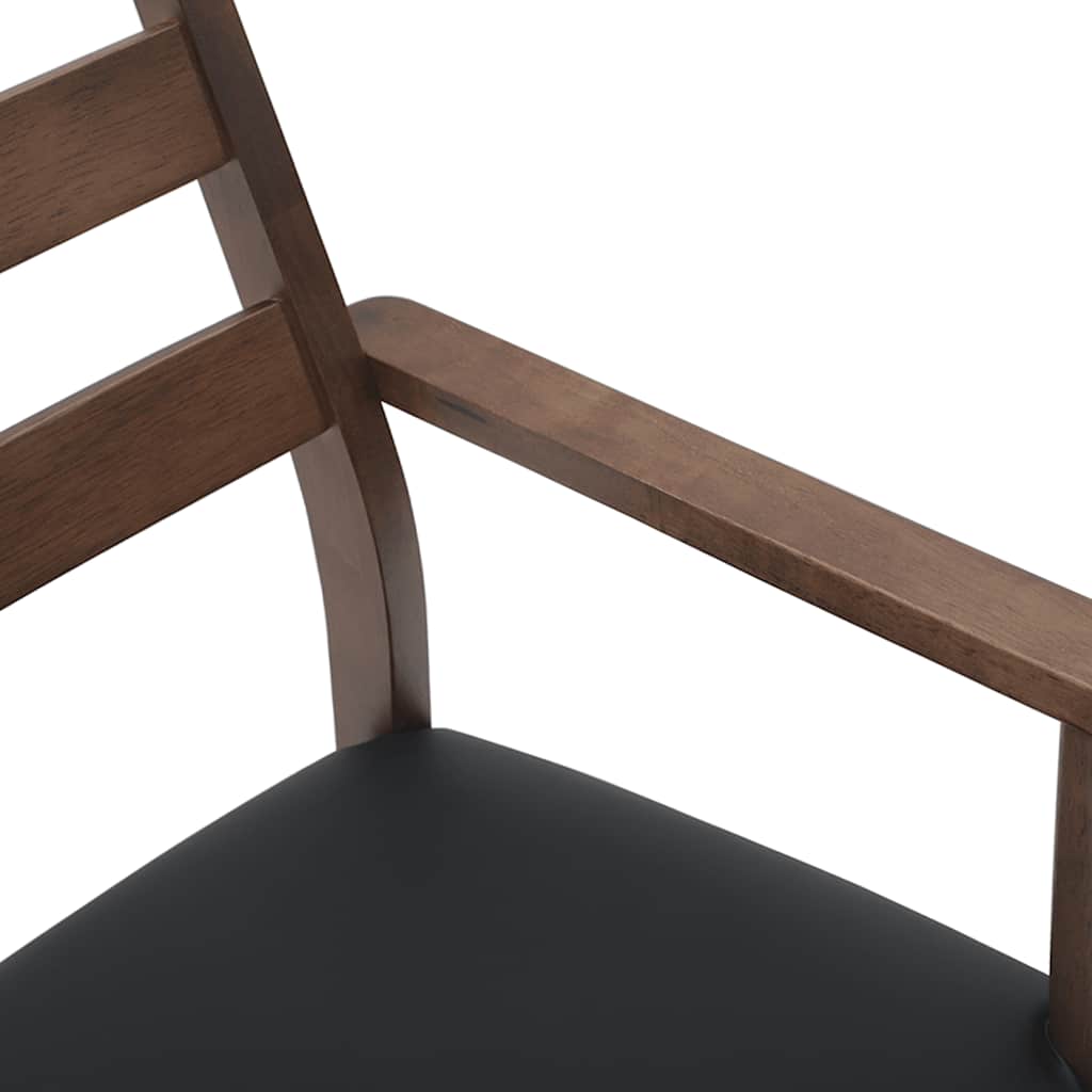 Sedie da Pranzo con Cuscini 2pz Marrone Legno Massello di Hevea 4102472