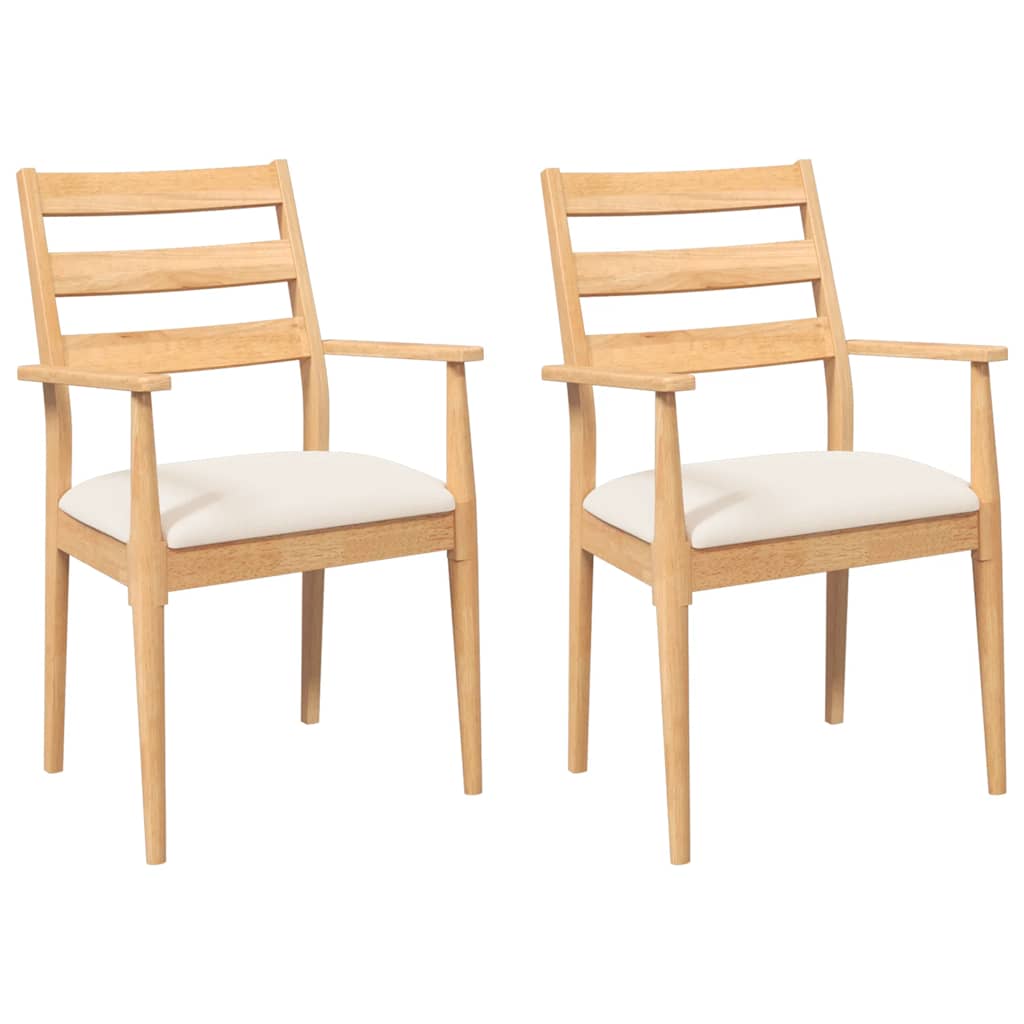 vidaXL Sedie da Pranzo con Cuscini 2 pz in Legno Massello di Hevea