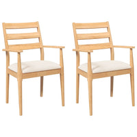vidaXL Sedie da Pranzo con Cuscini 2 pz in Legno Massello di Hevea