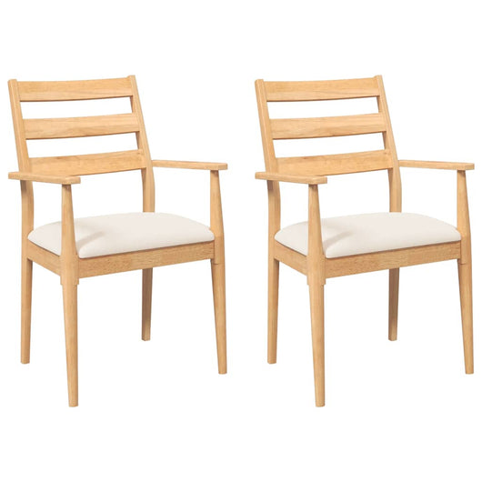 vidaXL Sedie da Pranzo con Cuscini 2 pz in Legno Massello di Hevea