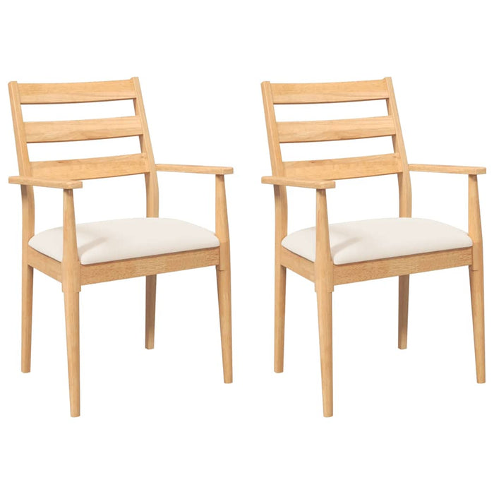 Sedie da Pranzo con Cuscini 2 pz in Legno Massello di Hevea 4102473