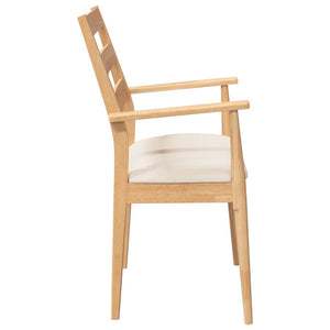 Sedie da Pranzo con Cuscini 2 pz in Legno Massello di Hevea 4102473