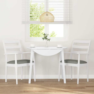 Sedie da Pranzo con Cuscini 2 pz Bianco Legno Massello di Hevea 4102474