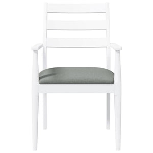 Sedie da Pranzo con Cuscini 2 pz Bianco Legno Massello di Hevea 4102474