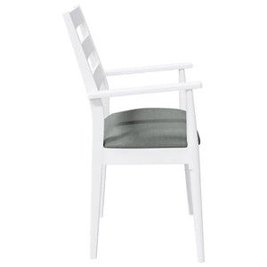 Sedie da Pranzo con Cuscini 2 pz Bianco Legno Massello di Hevea 4102474