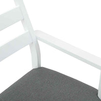 Sedie da Pranzo con Cuscini 2 pz Bianco Legno Massello di Hevea 4102474