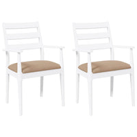 Sedie da Pranzo con Cuscini 2 pz Bianco Legno Massello di Hevea 4102475