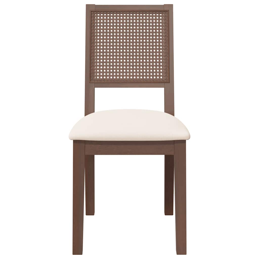 Sedie da Pranzo con Cuscini 2pz Marrone Legno Massello di Hevea 4102476