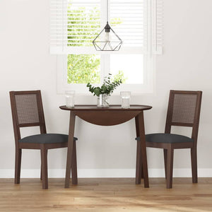 Sedie da Pranzo con Cuscini 2pz Marrone Legno Massello di Hevea 4102477