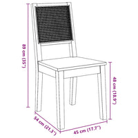 Sedie da Pranzo 2 pz in Legno Massello di Hevea 4102479