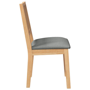 Sedie da Pranzo con Cuscini 2 pz in Legno Massello di Hevea