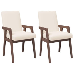 Sedie da Pranzo con Cuscini 2pz Marrone Legno Massello di Hevea